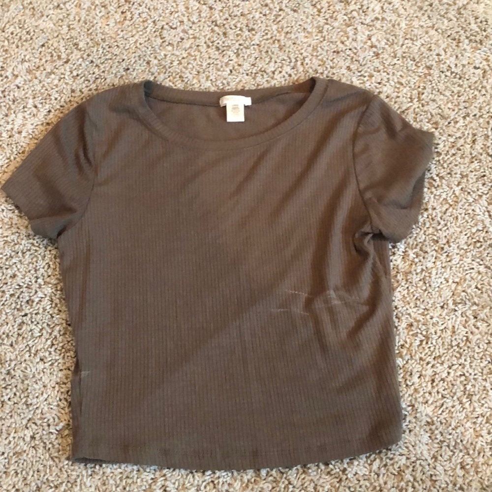 bozzolo green ribbed tee ( slightly cropped)